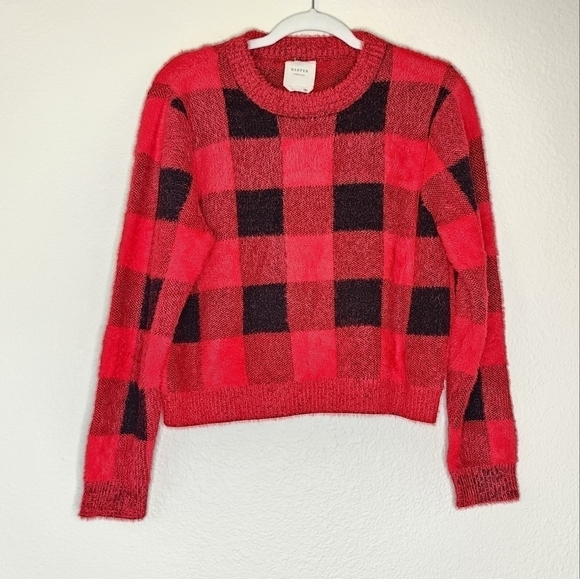 Harper Heritage Plaid Evermore Inspired Crop Sweater L - Picture 1 of 4